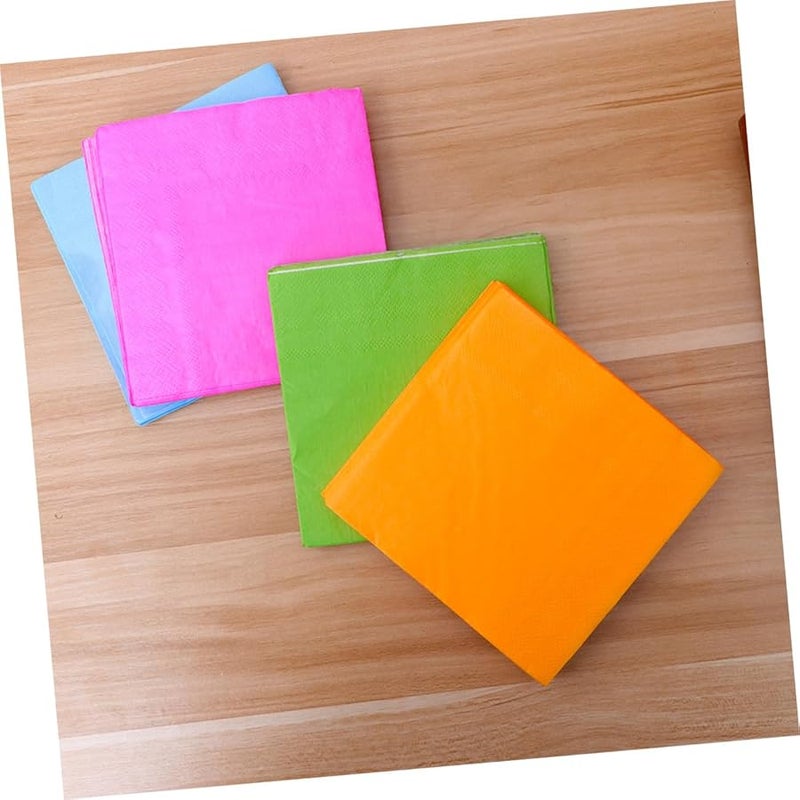 مناديل الكوكتيل 80 حزمة مناديل ورقية ملونة للزفاف حفلة عيد الميلاد - Image 3